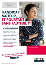 HANDICAP MOTEUR, ET POURTANT SANS FAUTEUIL ?! En France, 3,5 millions de personnes sont en situation de handicap moteur. Pourtant, seules 3% ont besoin d’un fauteuil roulant pour se déplacer. Le handicap moteur recouvre une réalité très large : lombalgie, syndrome du canal carpien, paralysie, douleurs chroniques au cou, arthrose… Contrairement aux idées reçues, le handicap moteur peut concerner n’importe quelle partie du corps et pas seulement une paralysie des jambes. 