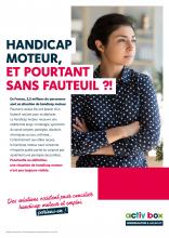 HANDICAP MOTEUR, ET POURTANT SANS FAUTEUIL ?! En France, 3,5 millions de personnes sont en situation de handicap moteur. Pourtant, seules 3% ont besoin d’un fauteuil roulant pour se déplacer. Le handicap moteur recouvre une réalité très large : lombalgie, syndrome du canal carpien, paralysie, douleurs chroniques au cou, arthrose… Contrairement aux idées reçues, le handicap moteur peut concerner n’importe quelle partie du corps et pas seulement une paralysie des jambes.